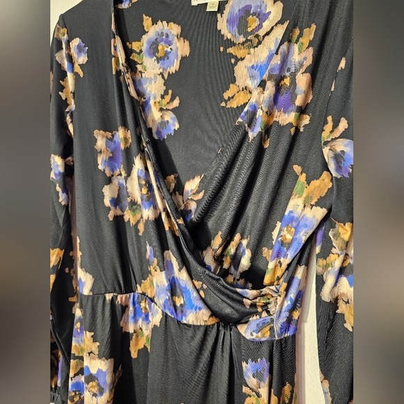 Nine Britton Floral Long Sleeve Maxi Polyester and Spandex Dress Women's Medium - Picture 4 of 6